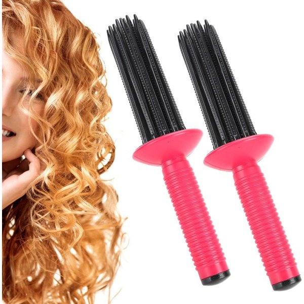 Hårlockare, Hår Fluffy Curling Roll Comb Anti-Slip Curling Wand Hårstyling Verktyg