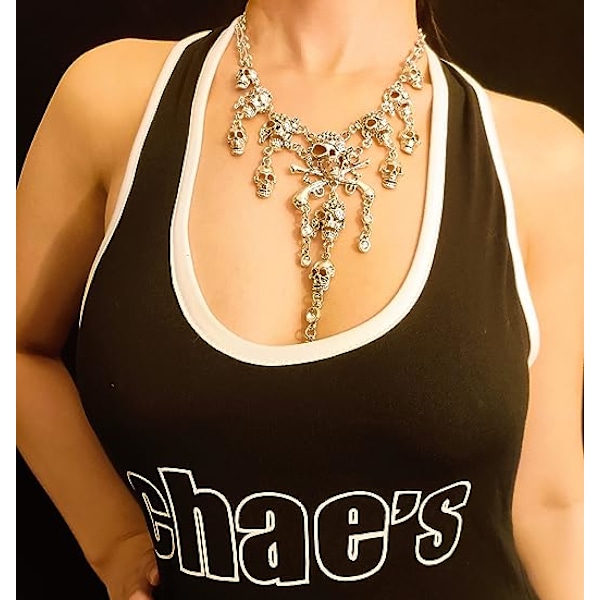 Dödskalle Halsband, Rock Halsband, Halloween Halsband, Klassiskt Dödskalle Hänge Halsband, Cthulhu Halsband