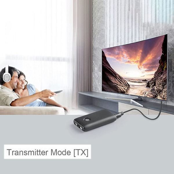 Bluetooth 5.0-sender, 2-i-1 trådløs 3,5 mm-adapter, modtag