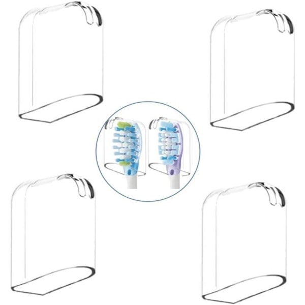 3x2x1cm Läpinäkyvä Sähköhammasharjan Pään Suojus, 4 kpl