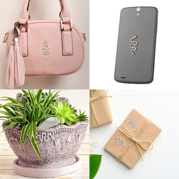 10 stycken 3D orm nagel charms set, orm våg smycken ädelstenar nagelkonst tillbehör för akrylnaglar, R