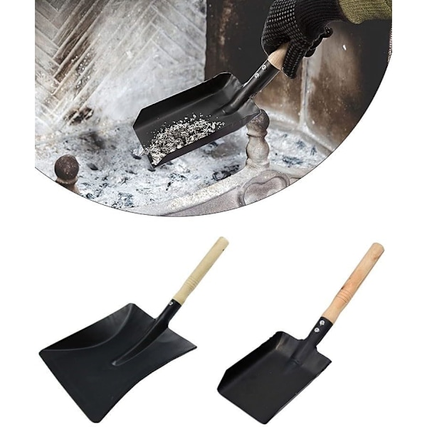 Peisaskeskovl, Trehåndtak, Metallisk Askeskovl, for Hagearbeid, Ovner, Grill