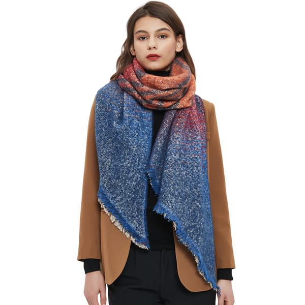 Diagonal stripet skjerf (blå brun 240x40cm)