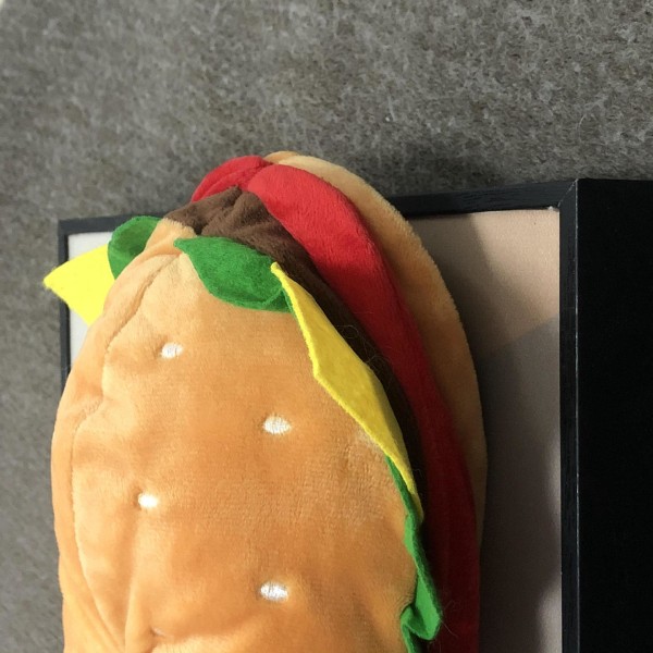 (20,5 cm) Voksne Bomuldsslippers Hamburger Varme Sko Slippers Søde Sko Gul Blød Gulv