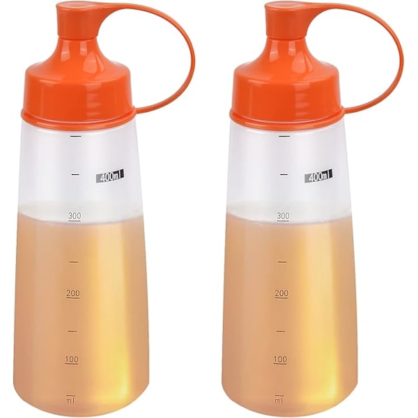 Styk 400 ml Sauceflaske, Klemme Flasker, Sauceflaske, Krydderiflaske, Gennemsigtige Klemme Krydderiflasker til Sauce, Ketchup, BBQ