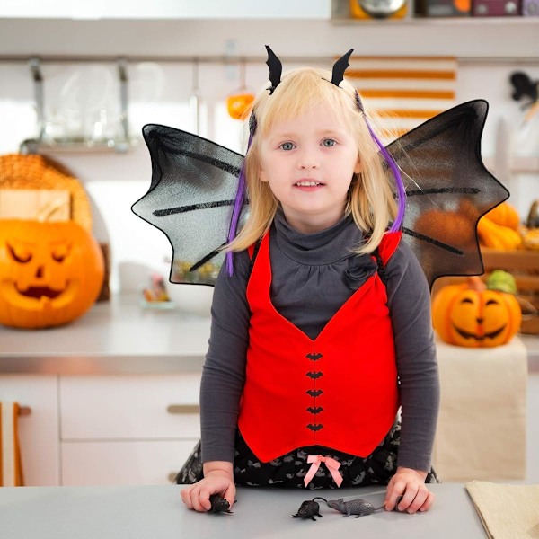 4 Paria Halloween-hiuspinnejä Lepakko Siivet Leike Paholaisen Leike Hiusneula Hiusasusteet Halloween Cosplay Party Puvut Bla