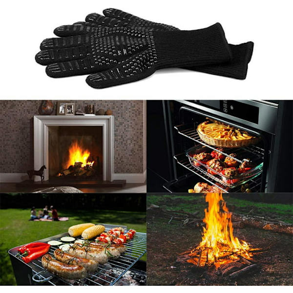 2-pakning Ovnshansker, 1472°F Varmebestandige Hansker, Store Grillhansker