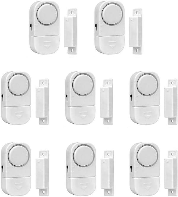 8-pack mini trådlösa hemlarm, inbrottslarm, trådlös säkerhetssensor, inbrottslarm