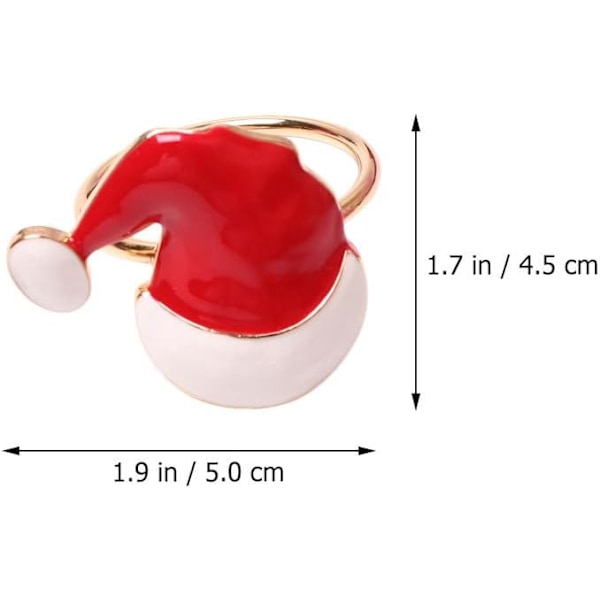 4 stk. Julemandshue Servietspænder Jule Serviet Smykker Banket Serviet Holder Bryllup Serviet Ring Landshue Julemandshue Serviet