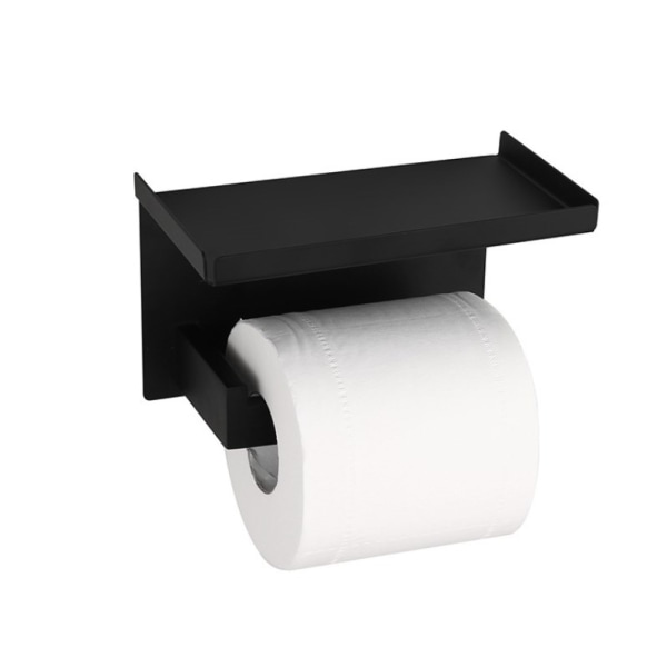 WC-paperiteline mattamustalla hyllyllä