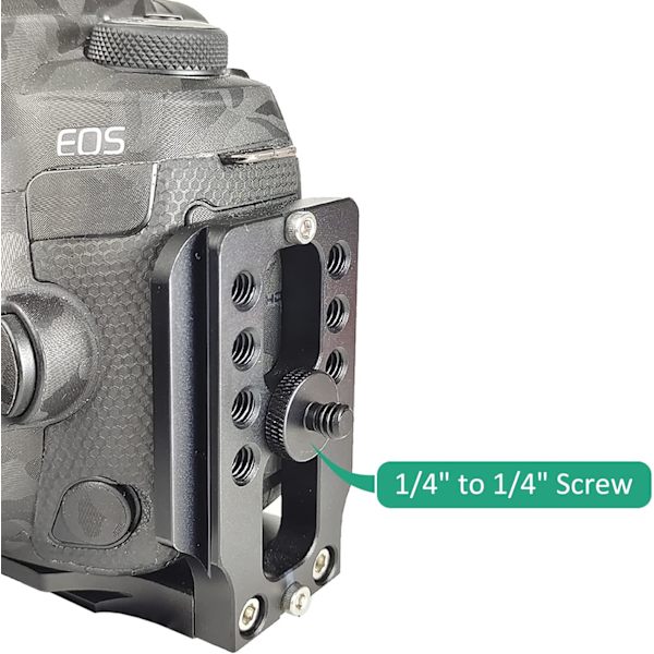 6 stk. (sort) 1/4 til 1/4 han kamera skrue adapter til DSLR kamera skulder montering kamera bur lys S