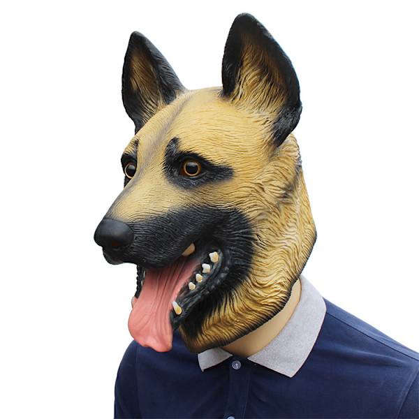 Hundemaske Halloween Fest Hundekostume Masker Super Bowl Maske Underdog Kostume Latex Dyrehoved M