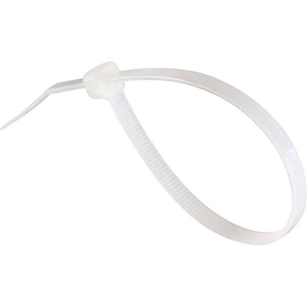 Hvit pakke med 100 stk nylon slangeklemme - 200 mm x 4 mm UV-bestandig kabelbånd - Kabelbånd
