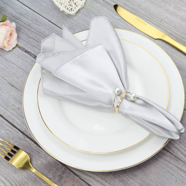 Set med 12 Eleganta Pärl Servett Ringar Metall Servett Ringar Hållare Servett Spännen för Jul Tacksägelse Bröllop Fest