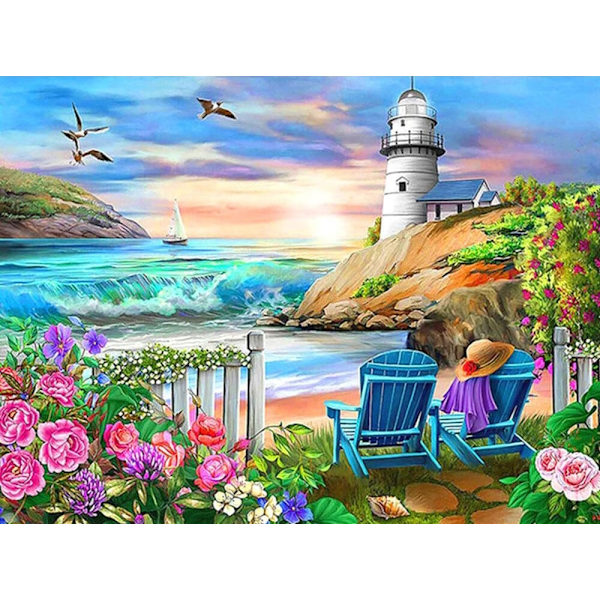 30 x 40 cm, Diamond Painting Havnens Signaleringstower
