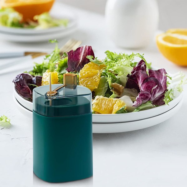 （Mörkgrön）Tandpetshållare Dispenser, Pop-Up Automatisk Tandpetshållare för Kök Restaurang Förtjockning Tandpetare Behållare Ficka Nyhet Stu