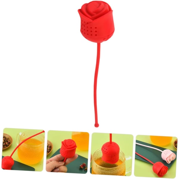Silikone Rose Te Brev Infuser Løs Blad Te Si Gadget Valentinsdag