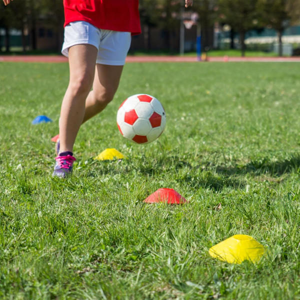 (Standard) 10 fotballkjegler, 5 farger sportsstenger, treningsdisker, fotballtreningsgrense