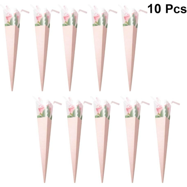 Enkla rosförpackningspåsar 10 st blombukettpapper blomsterärmar blomsterarrangemang för mors dag