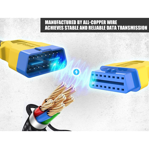 OBD-2 Adapter Förlängningskabel - 16-stifts 36 cm Förlängning OBD-II