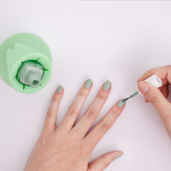 Hingad Tippskyddad Nagellacksflaskhållare | Anti-Spill Nagellackshållare, Lutande, Lufttät Sugpropp | Målning av Fingernaglar, Nagelkonstverktyg | Nagel