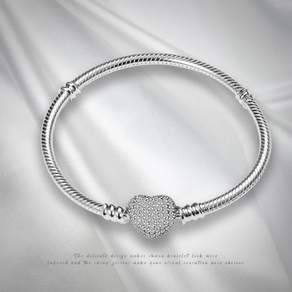 1 armbånd til kvinder Pandora charms med sølv hjertelås, kvinde