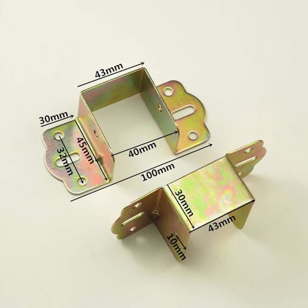 (2 kpl) Sänkyteline, Metalliteline, Sängynkulma, Sängynsarana, 40 mm Squ