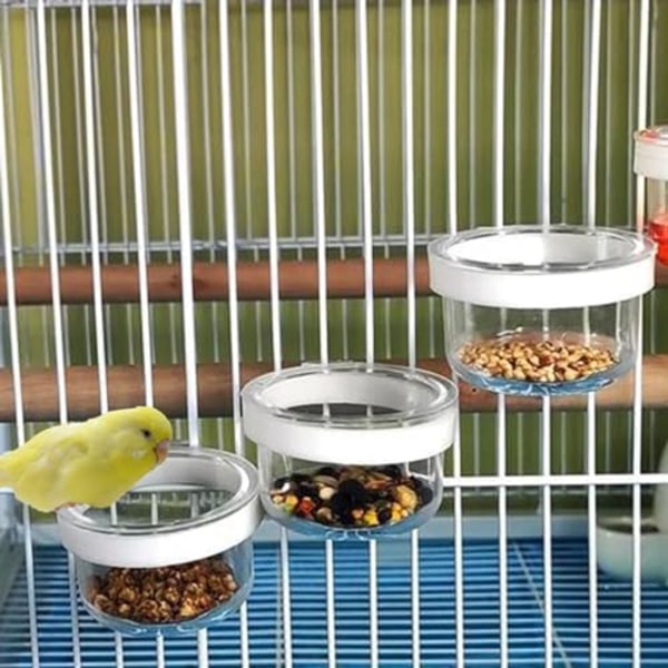 6 st Små Fågelmatskålar i Plast, Papegojmatare Vattenburburar Bekväma Hängande Matmatare Låda för Fågel Papegoja Co
