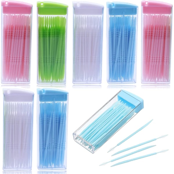 Dobbelthodet 50 stk/eske Tannpirker Interdental Tannbørste Tannstikker Dental Oral Care Tannpirkere 7 stk