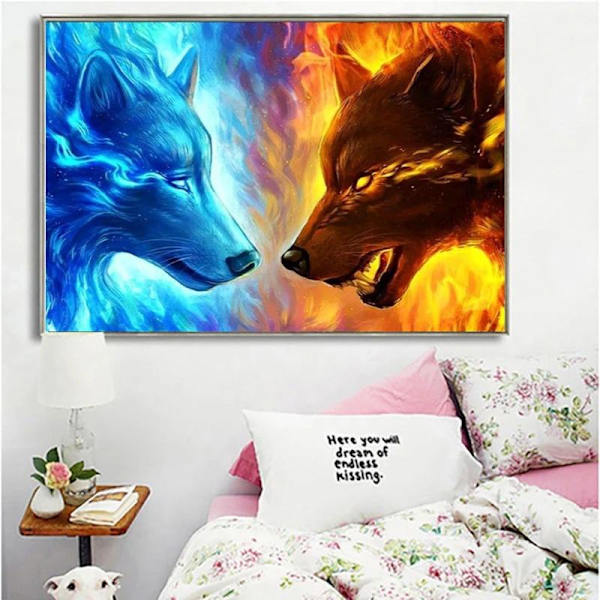 (30x40cm) Wolf DIY 5D timanttimaalaus täysi pora hartsi Anima