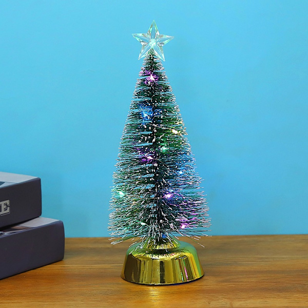 Liten tall julgran, för julklapp, semesterfest, hemträd dekor, flerfärgad 19cm (1 förpackning)