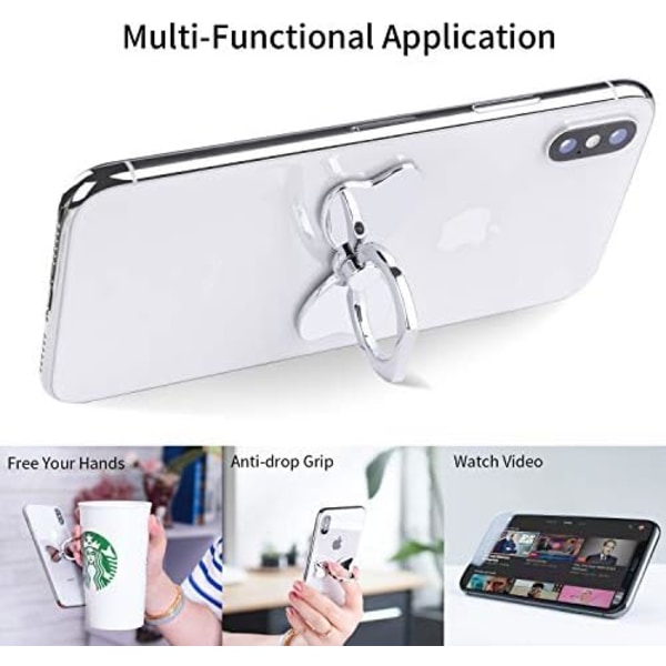 Finger Ring Stabilitetshållare Bakre Stativ Vikbart Handgrepp Knapp Slinga Bilfäste Haken Kickstand 360 för iPhone Samsung
