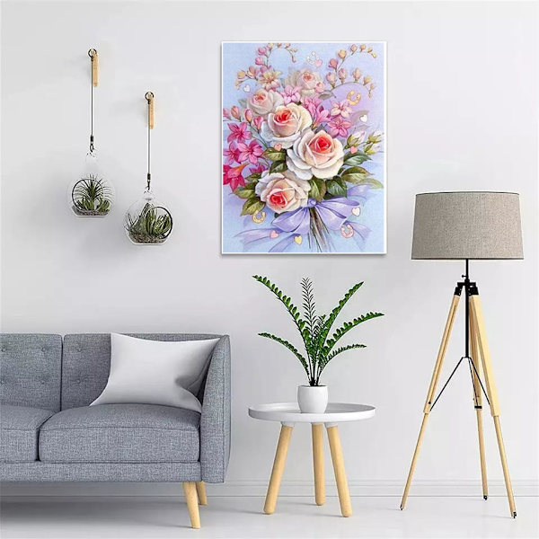 MH-(30x40cm)5d diy diamantmålning korsstygn blomma full dr
