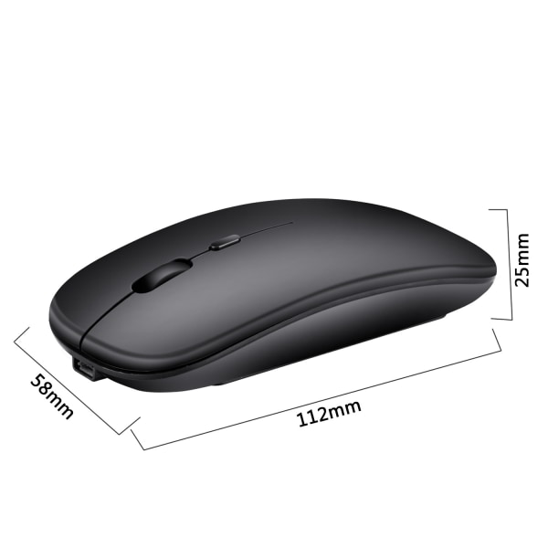 2.4G genopladelig trådløs mus (grå)