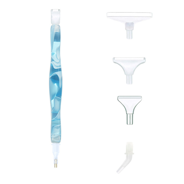(Blå) 1 stk. 12 cm diamantmaleri pen, harpiks spids borepen, 5D DIY diamantmaleri borepen sæt