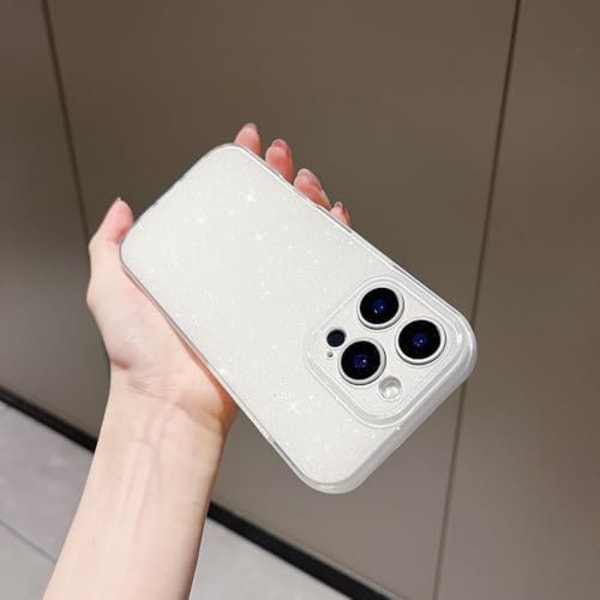 iPhone 16 Pro -kotelo, söpö esteettinen bling-glitter ohut ohut iskunkestävä pehmeä TPU-kiiltävä tyttömäinen kansi naisille tytölle