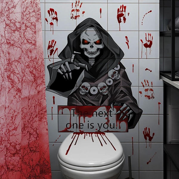 2 st Halloween väggdekaler, Halloween toalettstol dekal, avtagbara skräck väggdekaler, Hallow