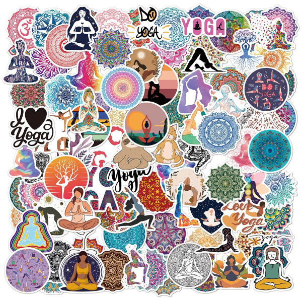 50 dekorativa klistermärken för yoga resväskor