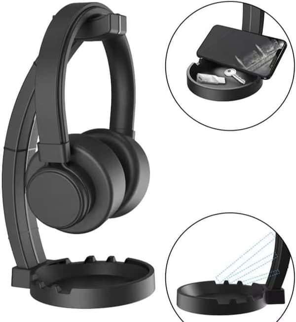 Multifunksjonell hodetelefonholder for SteelSeries arctis 9X & arctis pro & arctis 7 Gaming Headset og andre (Svart)