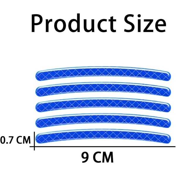 Sininen 20 kappaleen pyörän vanteen heijastava tarra, auton rengas vedenpitävä