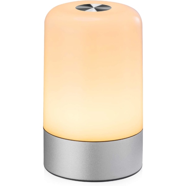 Multifunksjonell bordlampe, berøringssensor nattbordslampe dimbar varm