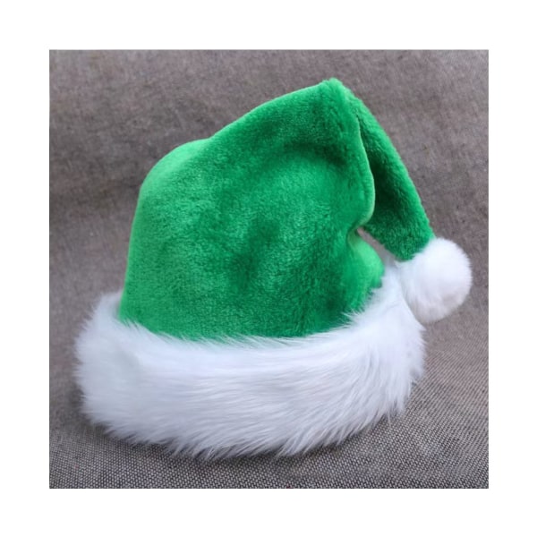 (3 stykker grøn)Julehue Julehat, Komfortabel fløjlsnisse