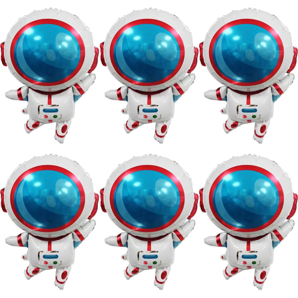 6 st Astronautballonger Folie Helium Astronautformade festballonger Tecknad ballonger för