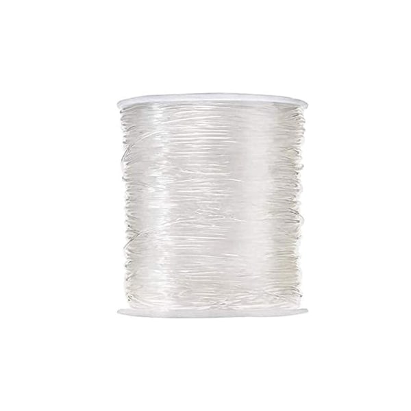 Smykkeperler Polyester Elastisk Tråd for Armbånd og Håndverk 0,8 mm 100 m Transparent