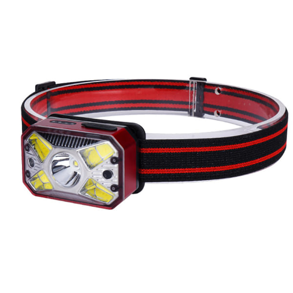 LED-hovedlys COB Sensing rødt lys Induktiv husholdningstype-C-hovedlys, rød