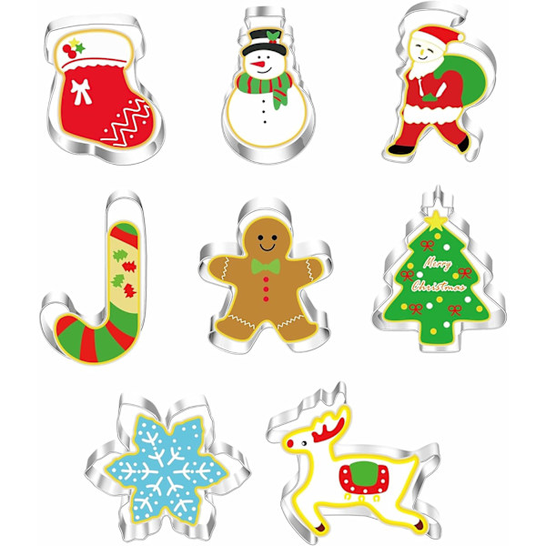 Jul Cookie Cutter 8 delar, rostfritt stål Jul cooki