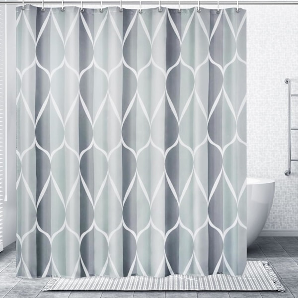 Grå stofbrusere, vandtæt design og polyester, hurtigtørrende, vægtet bund, brusere sæt til badeværelse