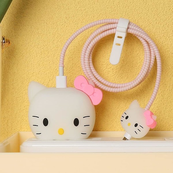 1 stk 3D Søt Tegneserie Serie Hurtiglader Beskytter 18W 20W iPhone 14 13 12 11 Pro Max Hurtiglading Kabel Lader Hode Deksel Tilbehør Datakabel pro