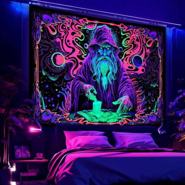 Blacklight Gobelin  Gobelin til soveværelse UV-reaktive gobeliner