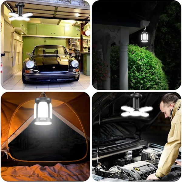 LED Camping Lantern 4500mAh Solcellelampe USB Oppladbar 6 Lysmoduser 360° Sammenleggbar Campinglykt SOS IPX5 Vanntett Campinglykt Teltlys for O